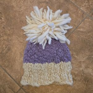 Purple Cream | DZI | Winter Wool Beanie